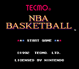 Tecmo NBA Basketball title screenshot